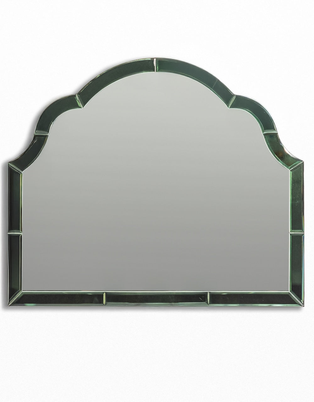 Overmantle Green "Venus" Glass-Framed Wall Mirror