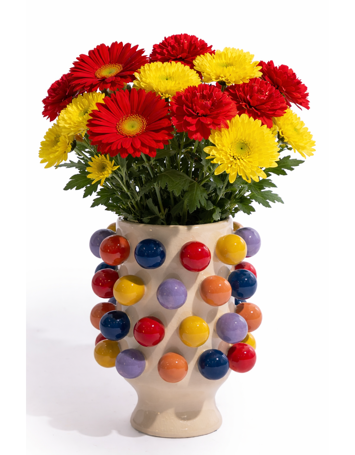 Ceramic Multi-Colour "Pom Pom" Vase