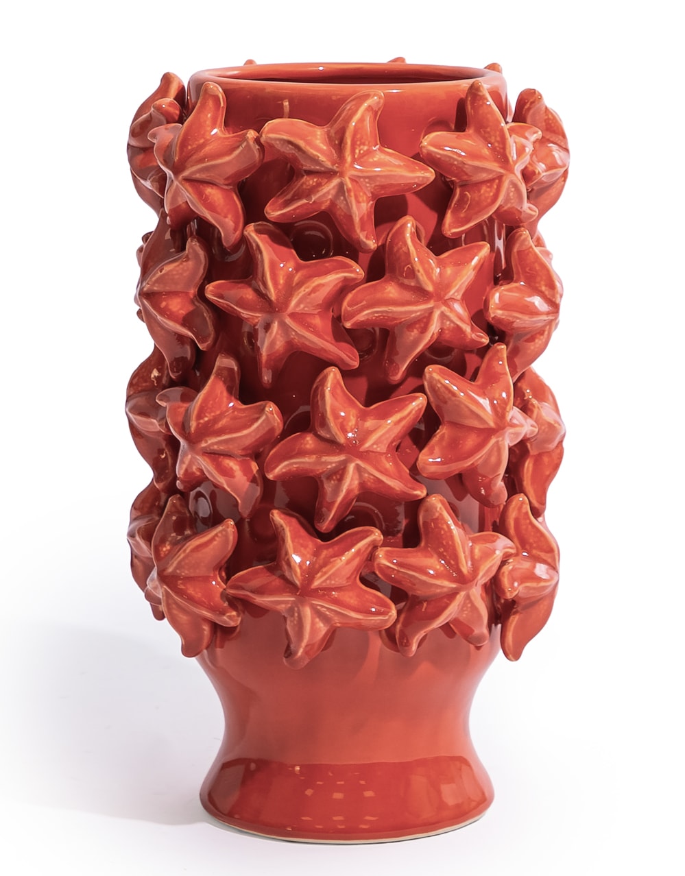 Orange Starfish Large Ceramic Vase