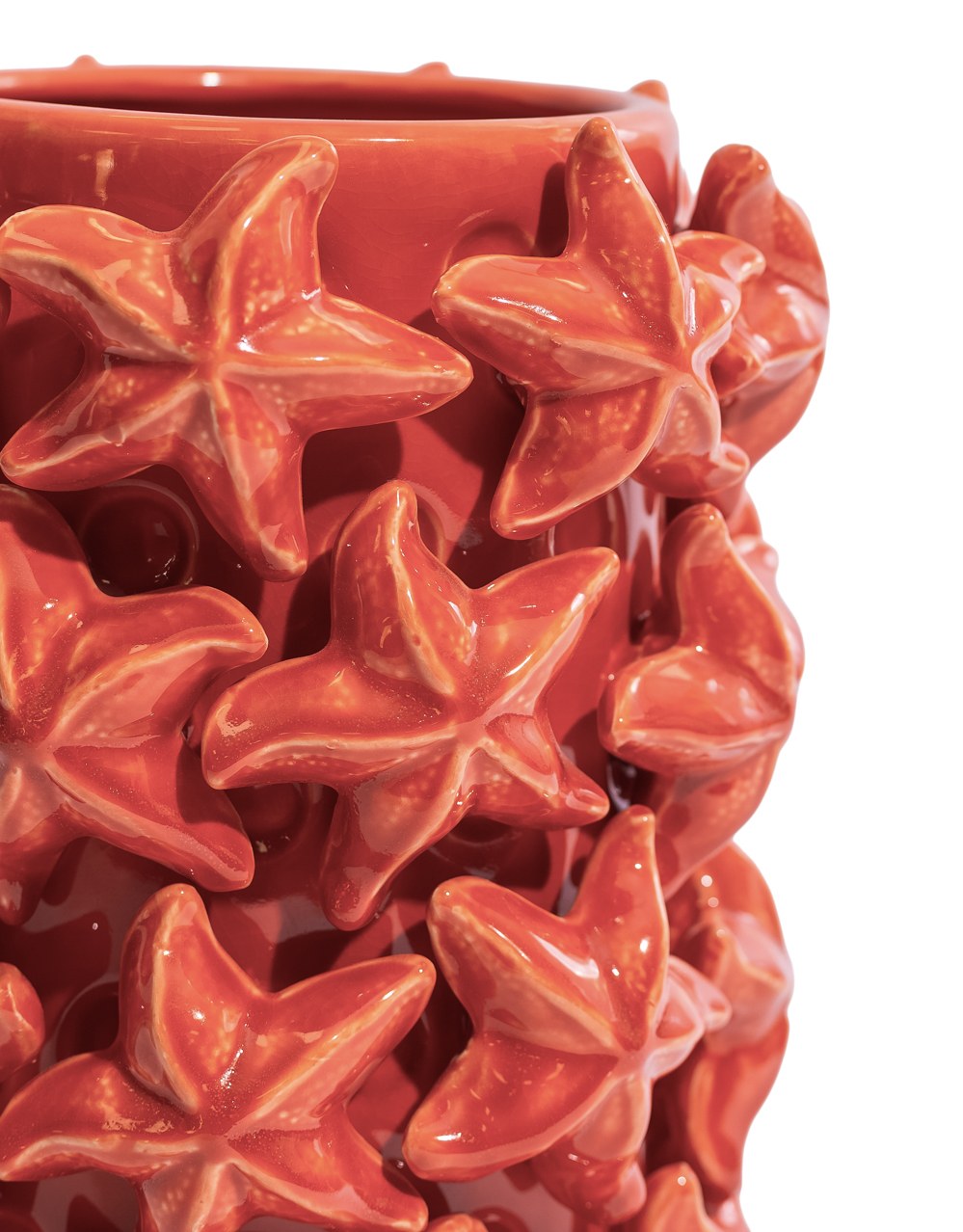 Orange Starfish Large Ceramic Vase