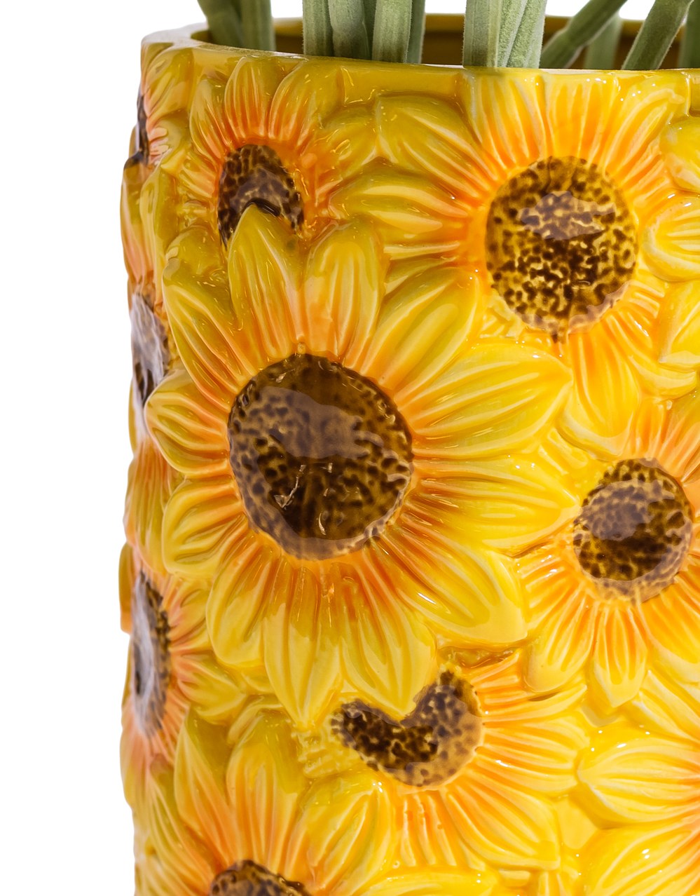 Multi Sunflower Ceramic Vase