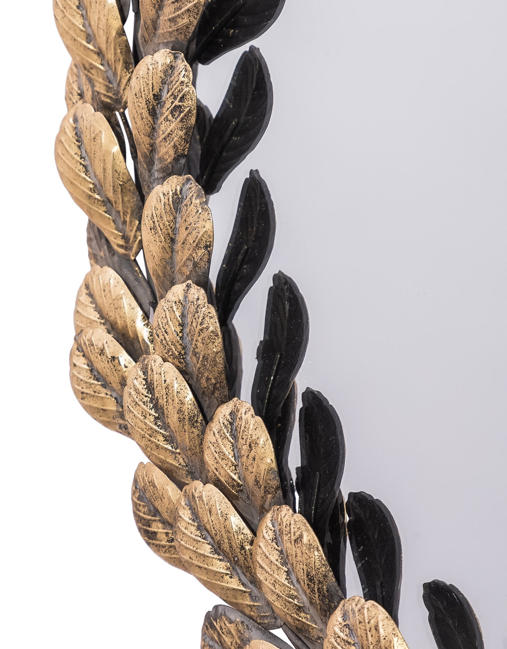 Antique Gold "Roman Wreath" Leaf Wall Mirror