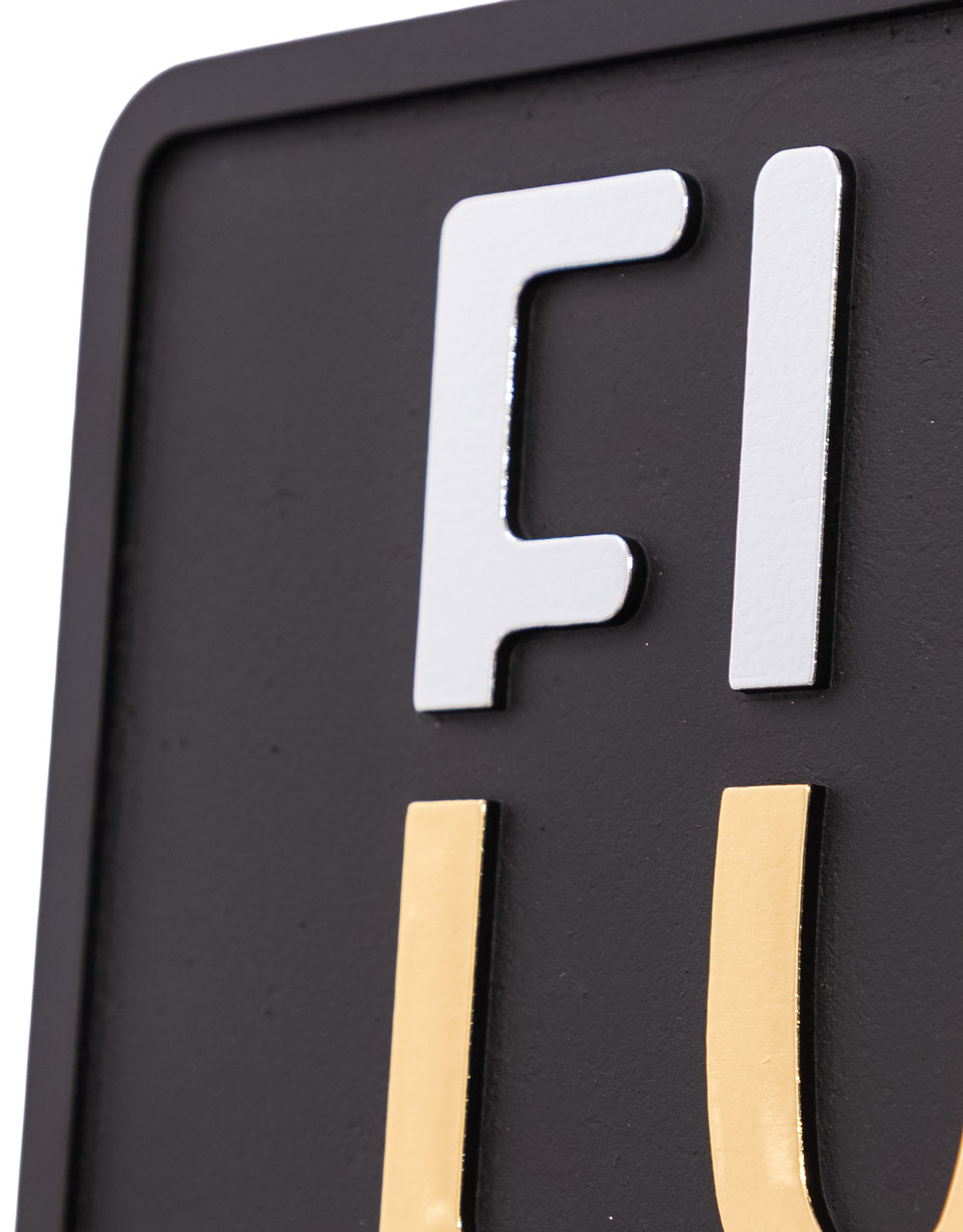 Black, Silver & Gold "Fuck You vs Love You" Wall Sign