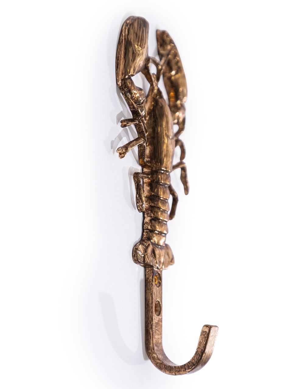 Large Gold Lobster Coat Hook