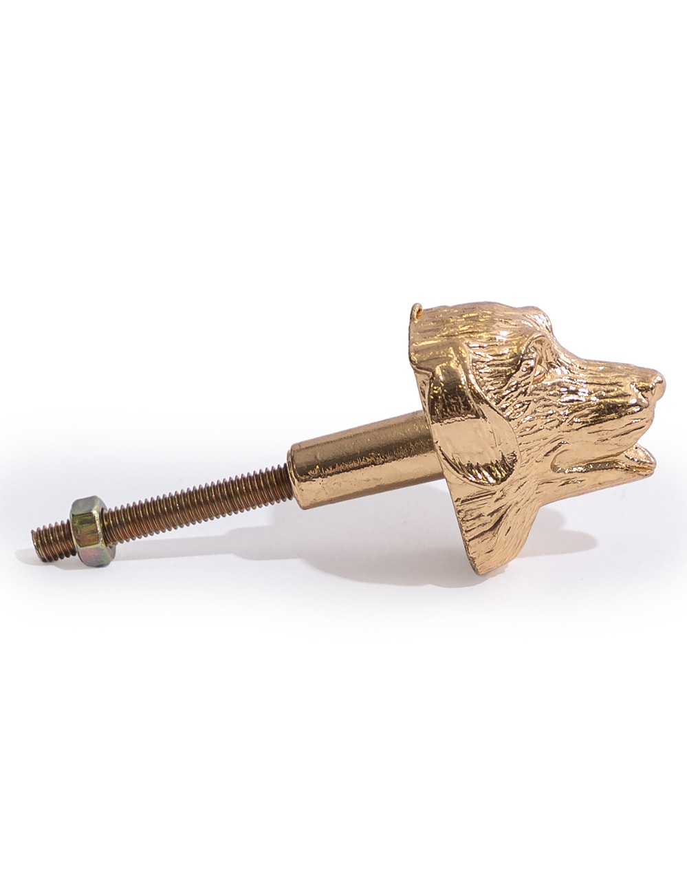 Gold Dog Head Drawer Knob