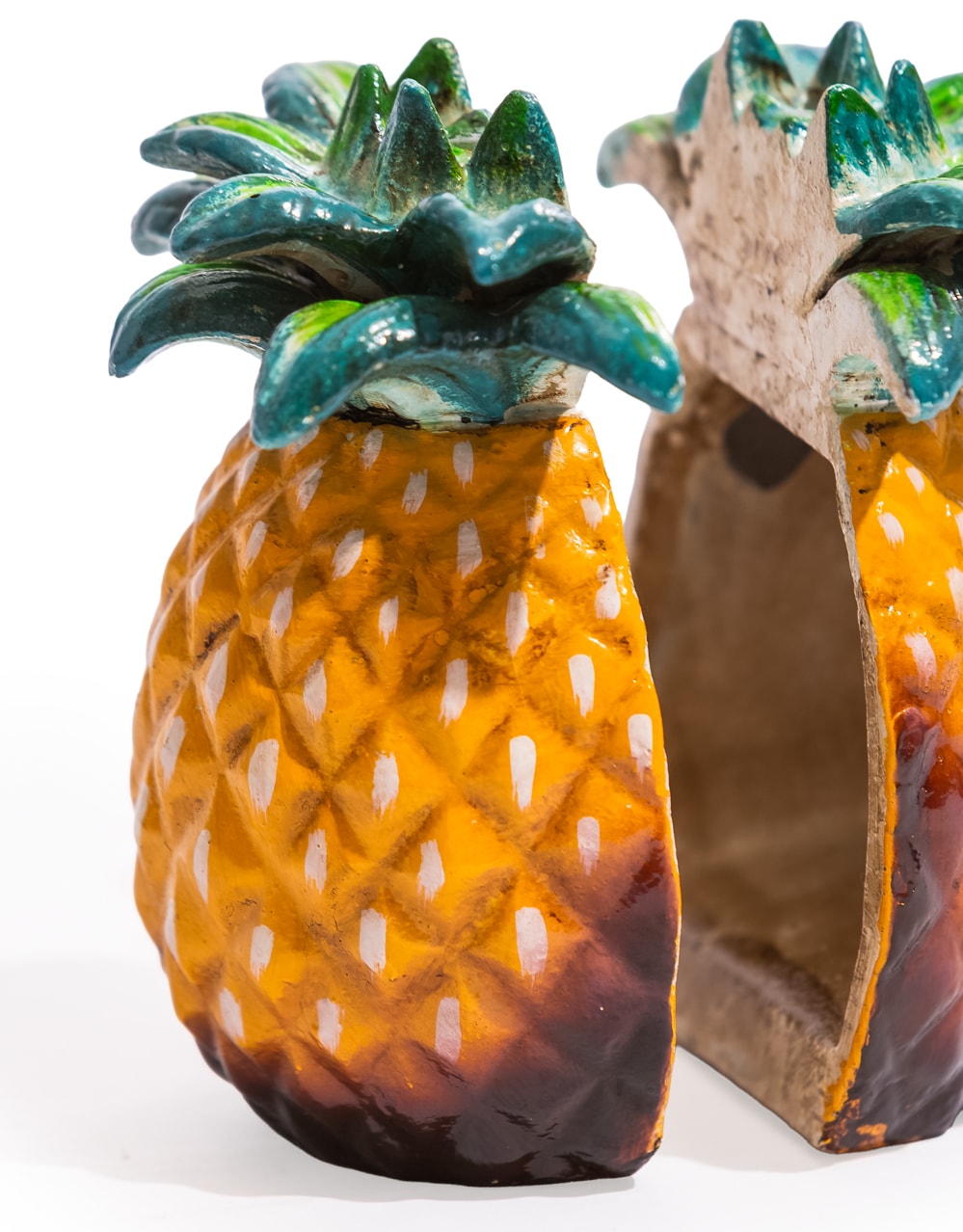 Cast Iron Antiqued Pair of Pineapple Bookends