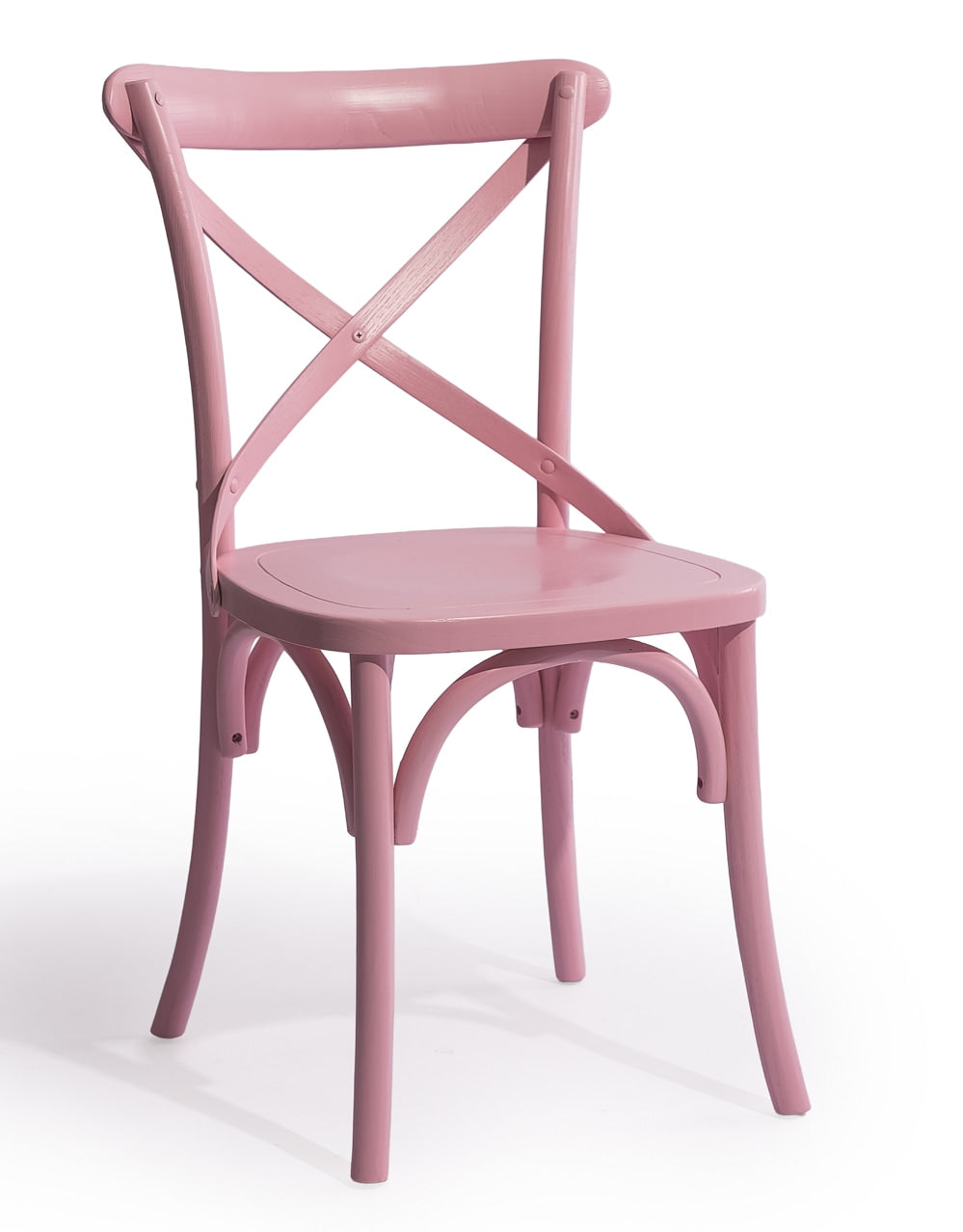 Pastel Pink Reclaimed Elm Cross-Back Dining Chair