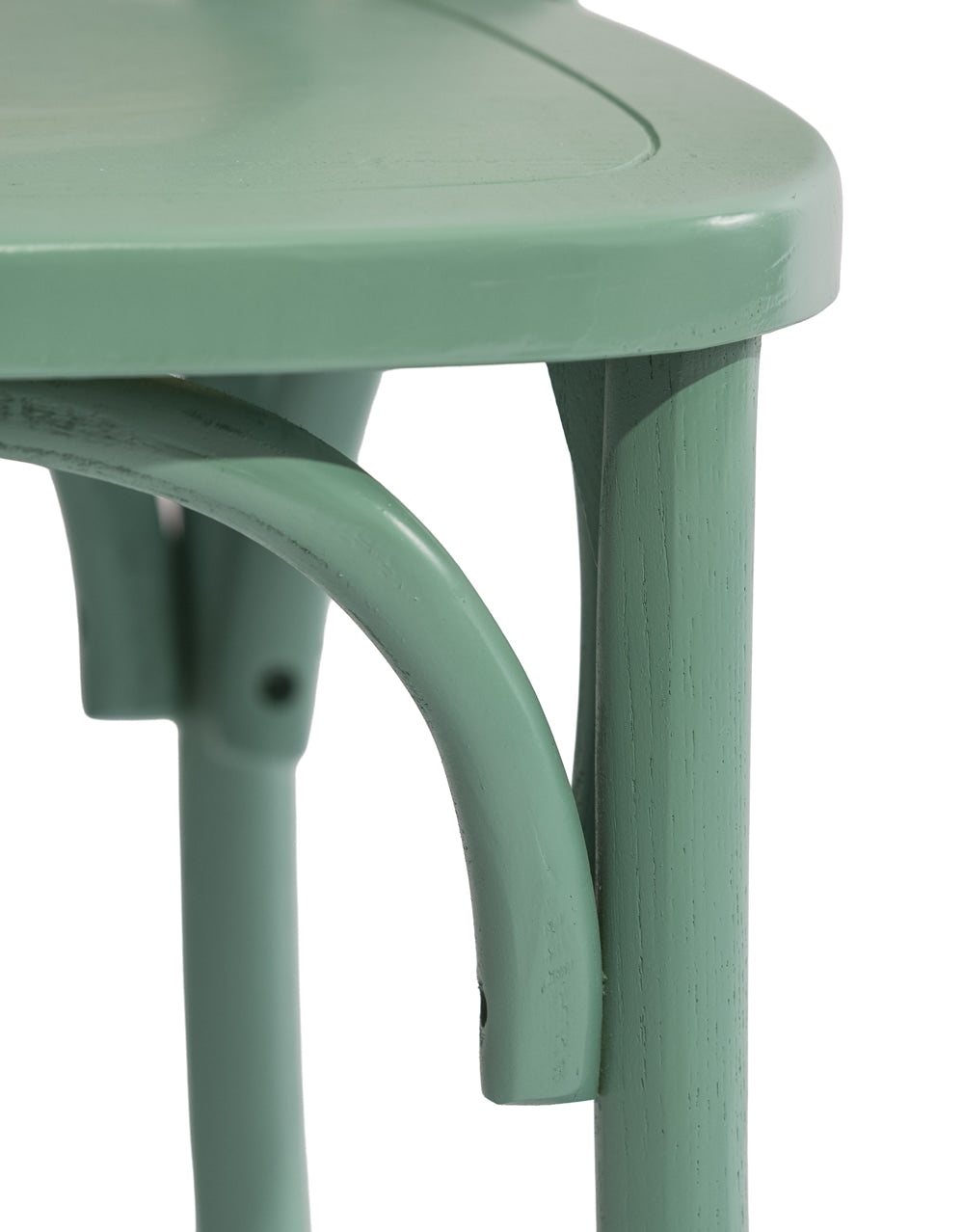 Pastel Mint Green Reclaimed Elm Cross-Back Dining Chair