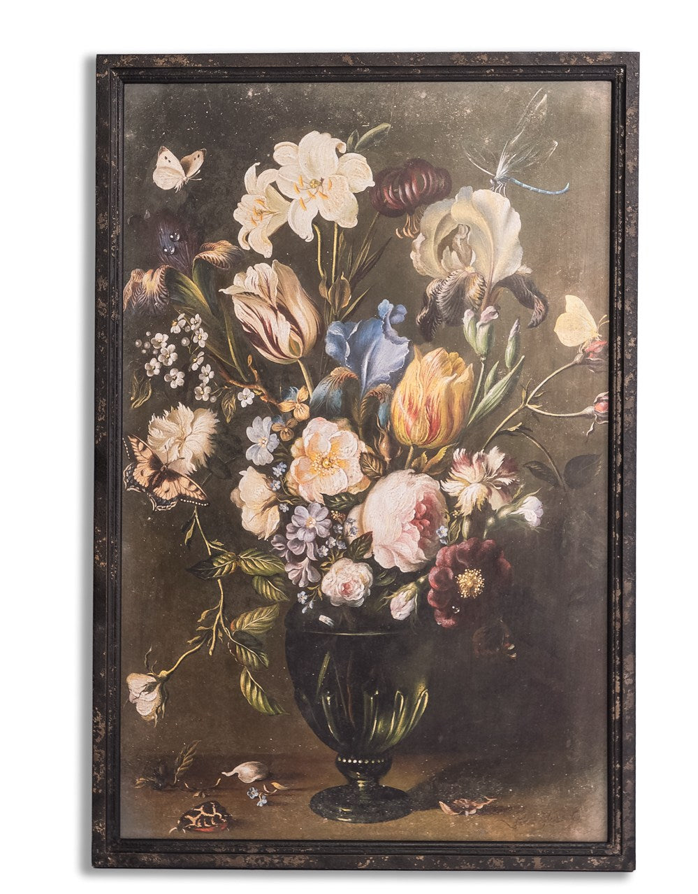 Set of 2 Antiqued Boho Floral Bouquet Wall Prints