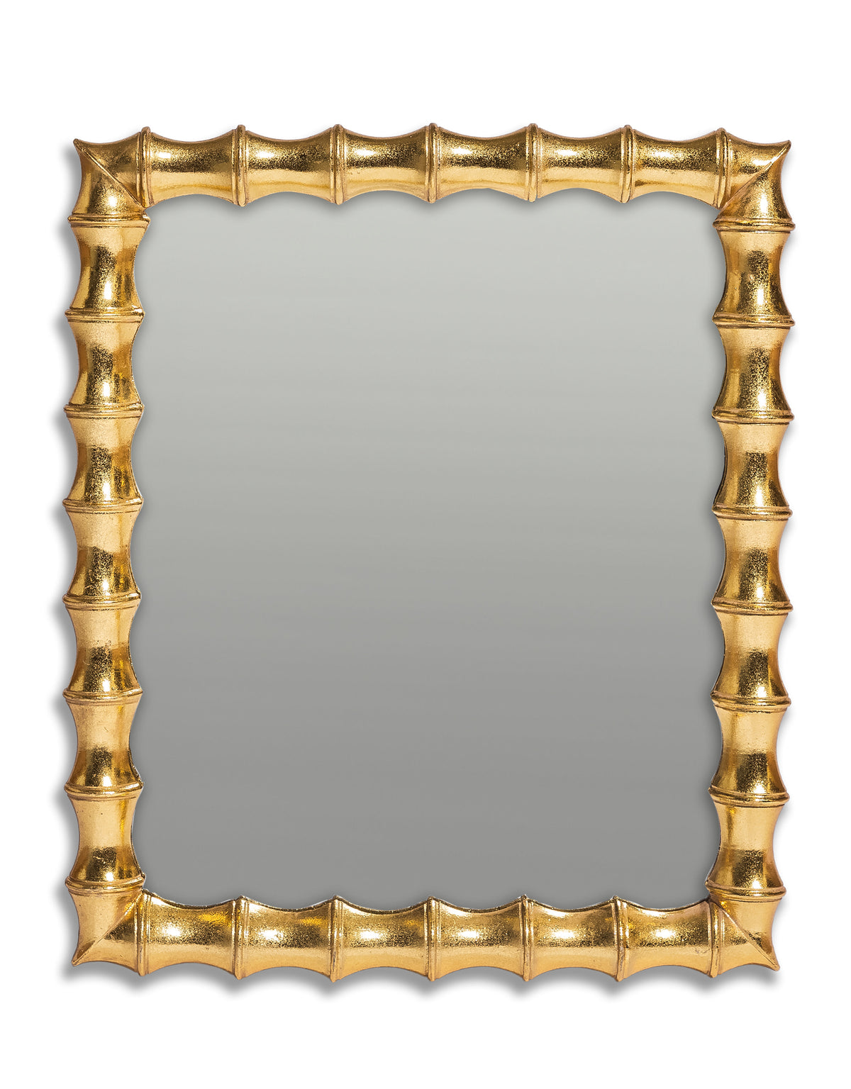Rectangular Gold Bamboo Wall Mirror