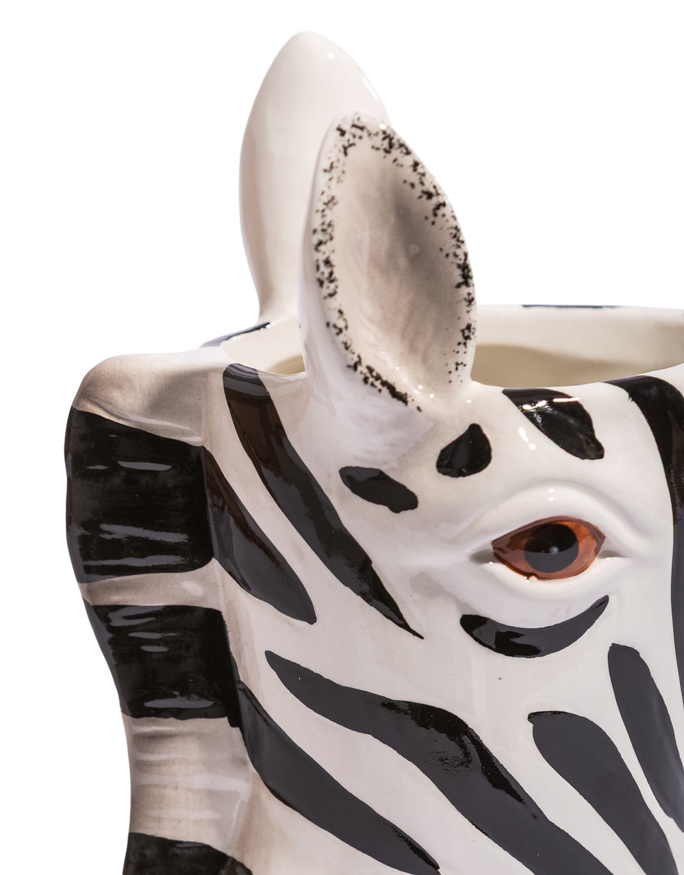 Medium Zebra Head Heeled-Boot Ceramic Vase
