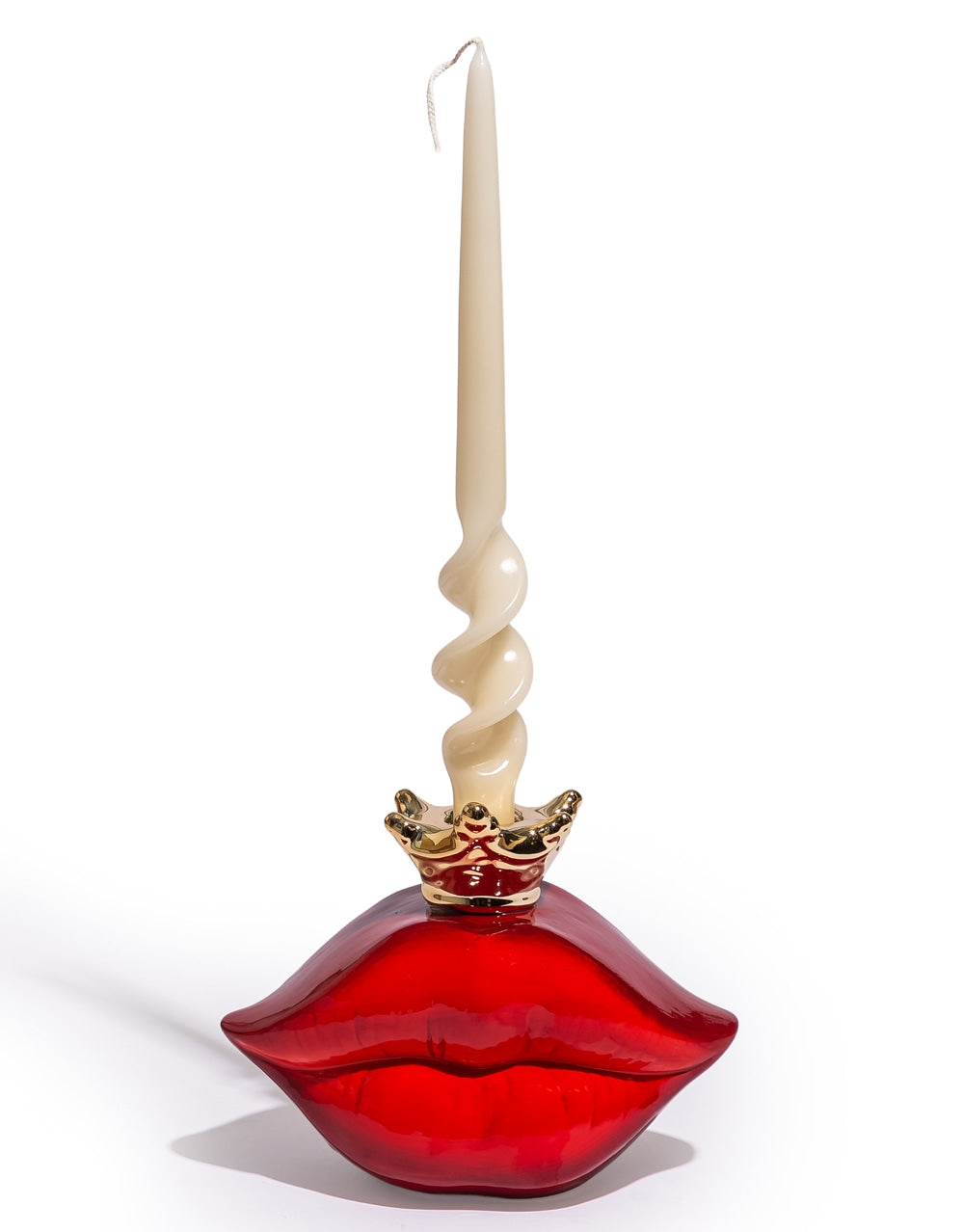 "Queen of Lips" Red Ceramic Candle Holder