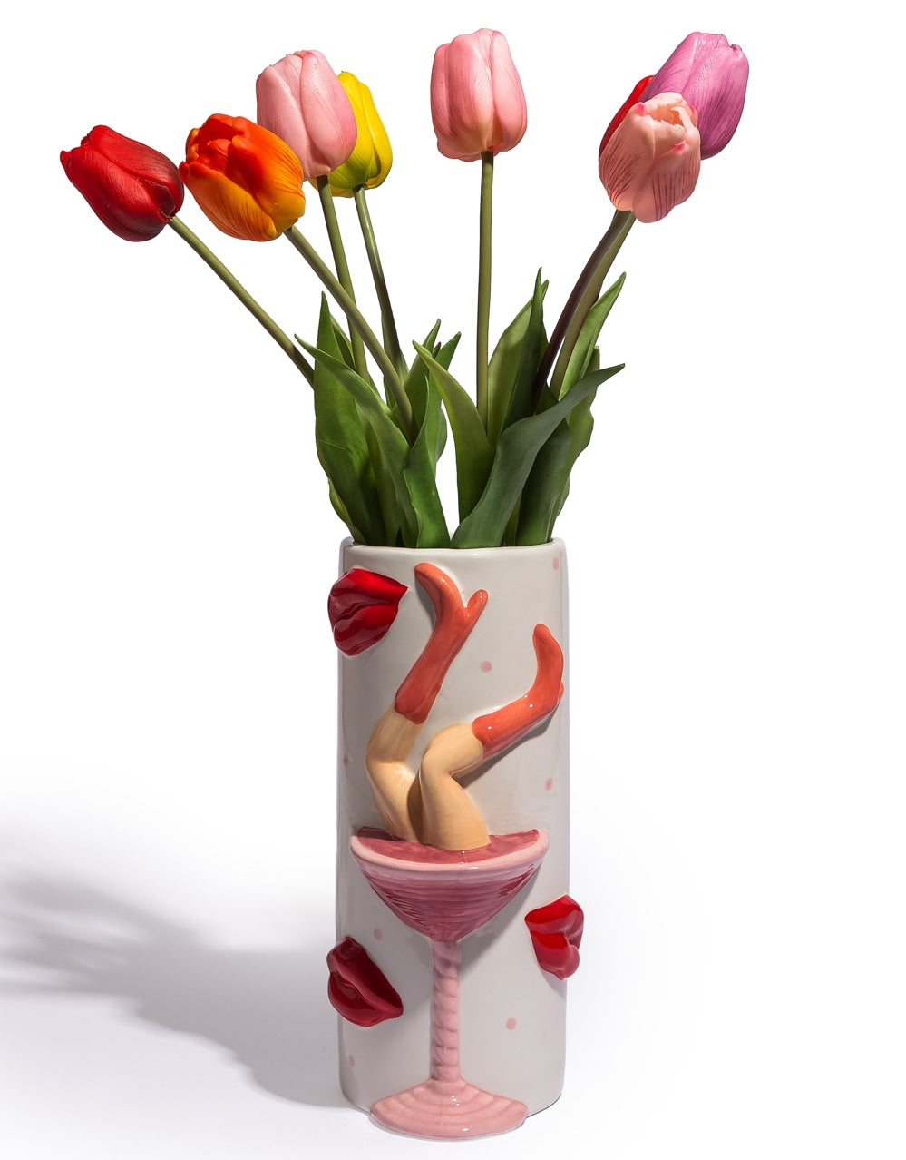 "Drunk in Love" Cocktail & Lips Ceramic Vase