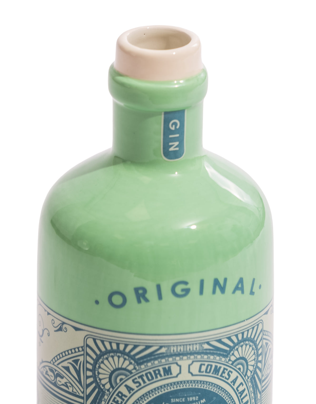 "Cambridge Blue" Ceramic Gin Bottle Stem Vase
