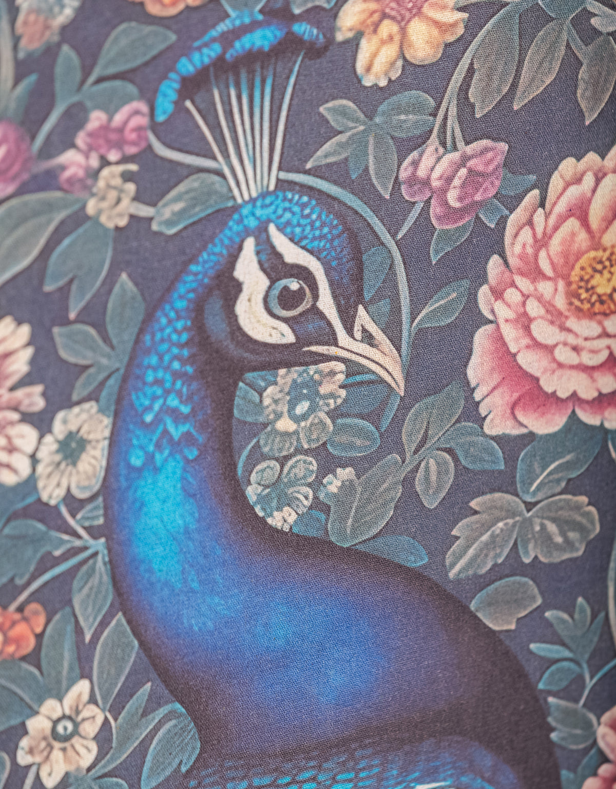 Large Boho Floral Peacock Wall Hanging Canvas Print