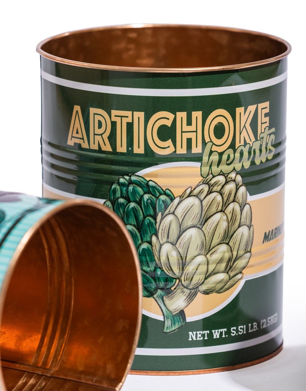 Set of 3 Retro "Artichoke, Olives, Passata" Storage Tins