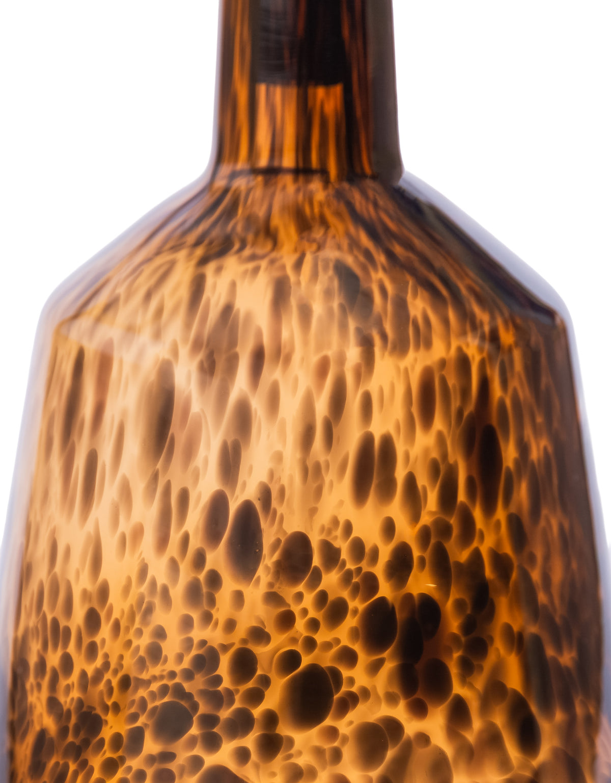 Large Amber Leopard Print Glass Apothecary Bottle