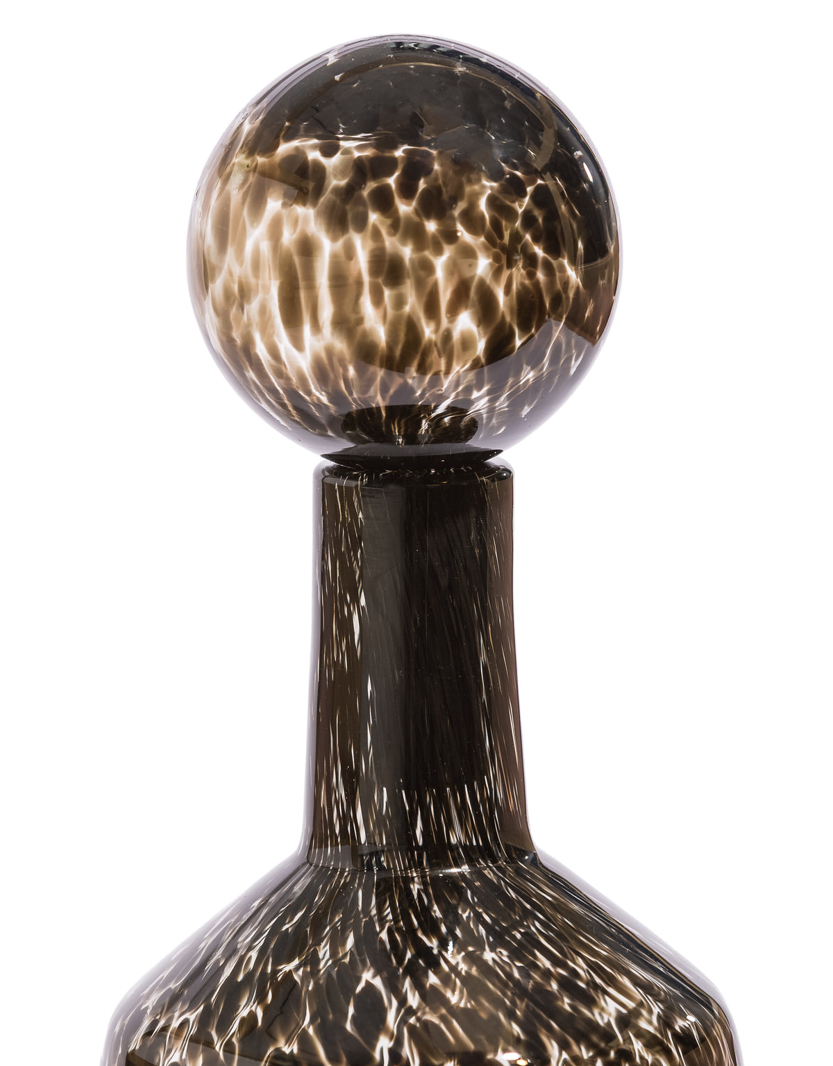 Large Clear Leopard Print Glass Apothecary Bottle