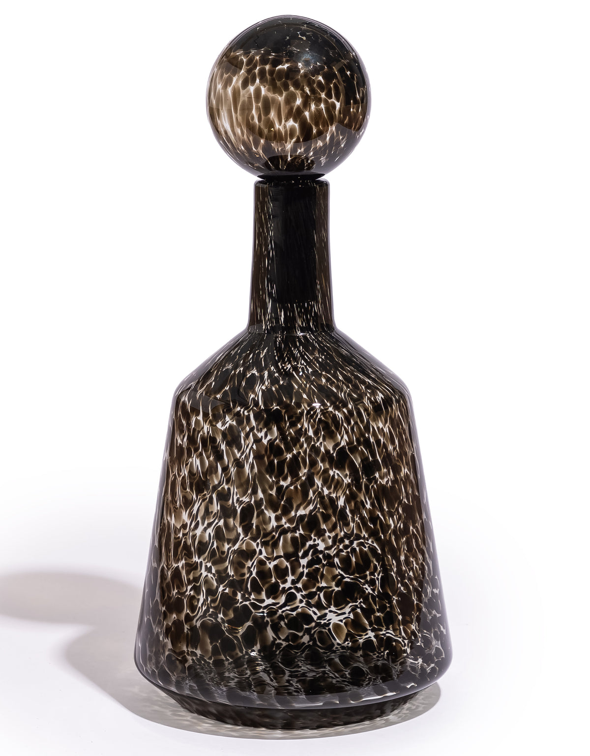 Large Clear Leopard Print Glass Apothecary Bottle