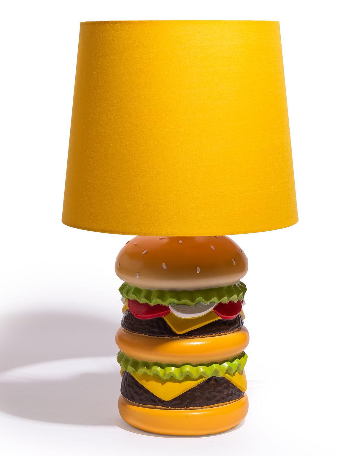 Classic Burger Table Lamp w/ Mustard Shade