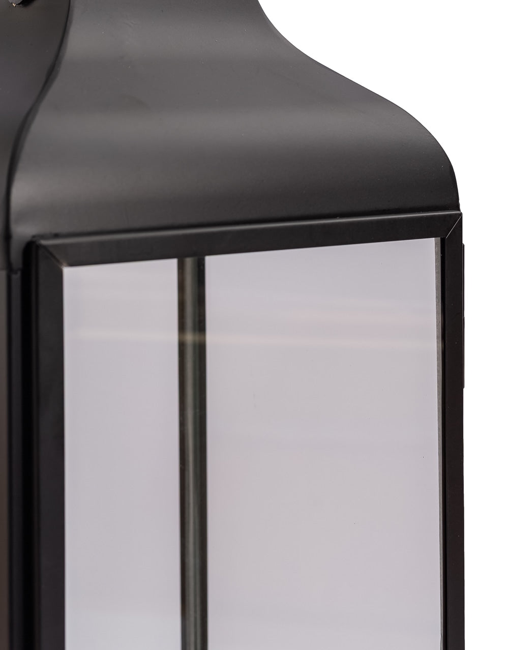 Extra Large Square Matt Black Steel & Glass Lantern