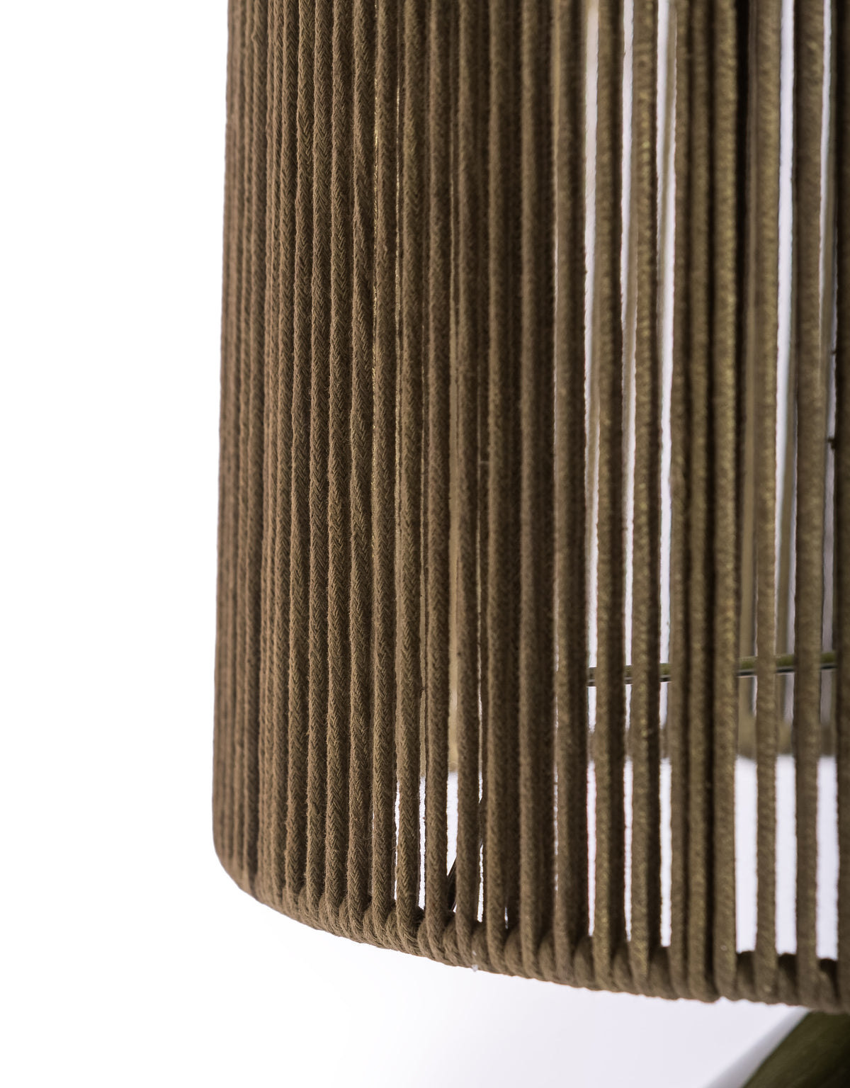 Forest Green Table Lamp w/ Ribbed Corded Shade