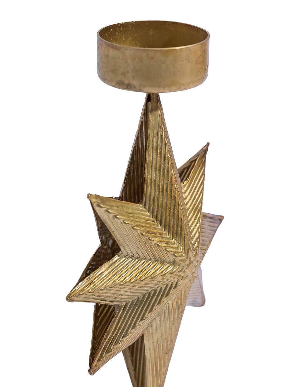 Gold Metal "North Star" Candle Holder