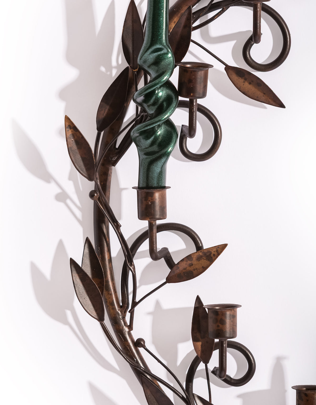 Large Antiqued Bronze Heart Wreath Wall Sconce