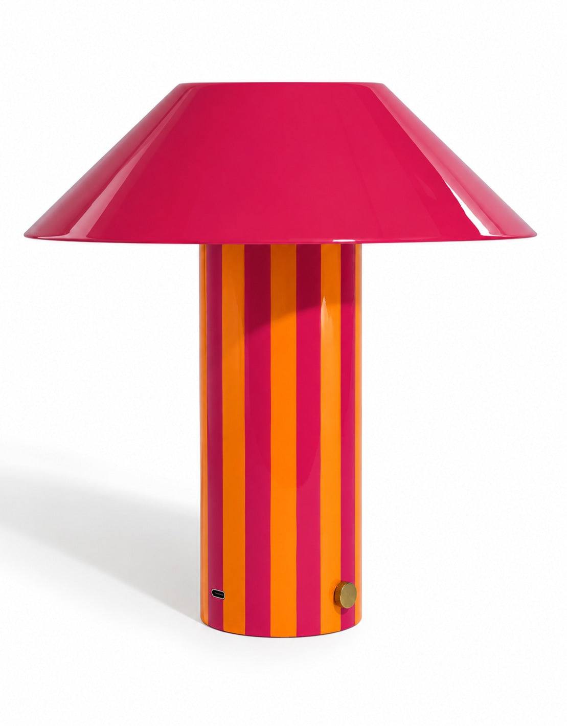 Orange/Pink Stripe Rechargeable Table Lamp