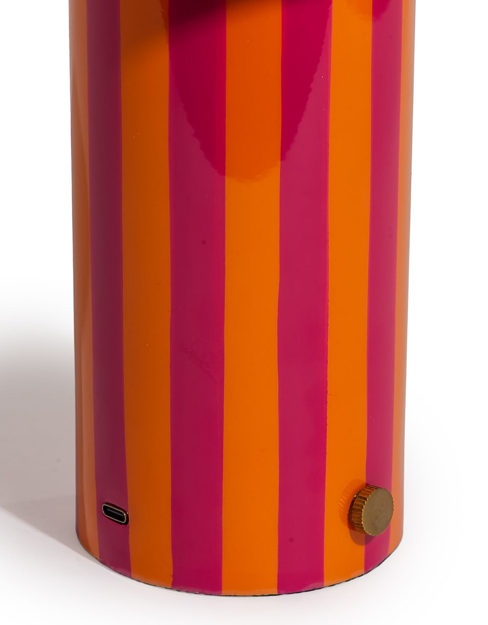 Orange/Pink Stripe Rechargeable Table Lamp