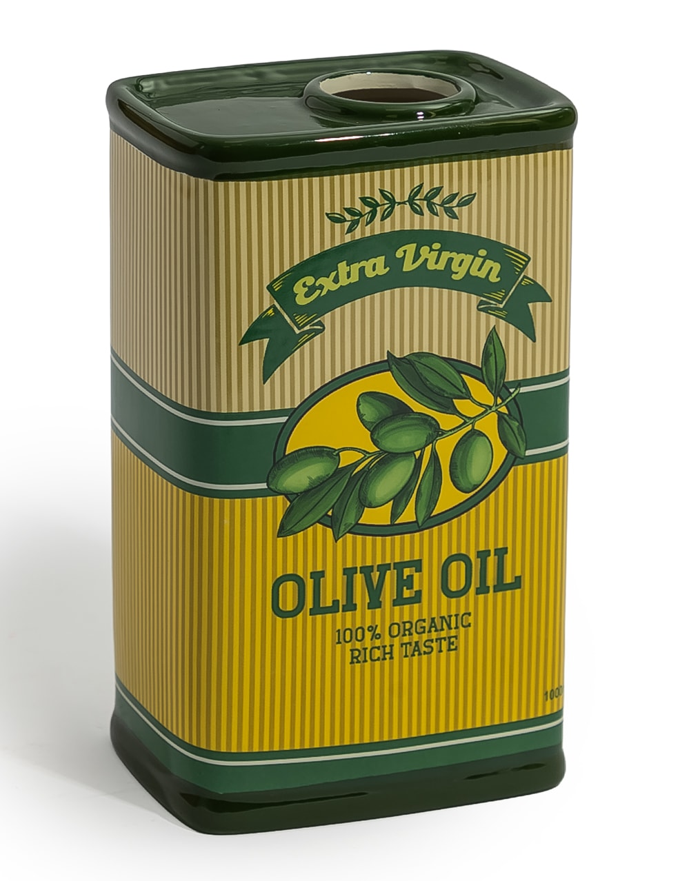 Retro Olive Oil Drum Ceramic Vase