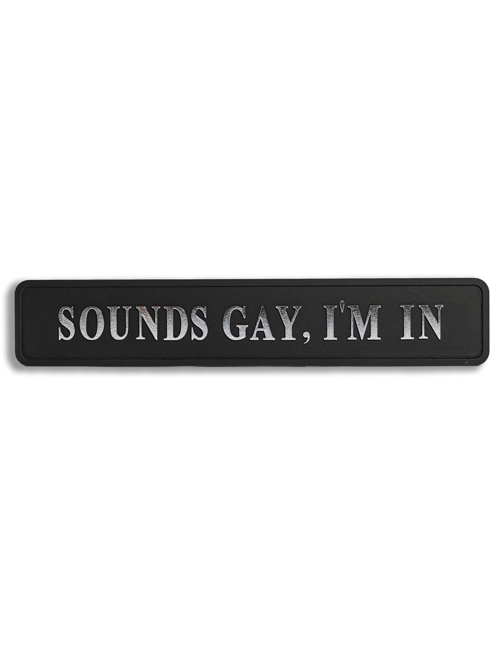 Black & Silver "Sounds Gay, I'm In" Wall Sign