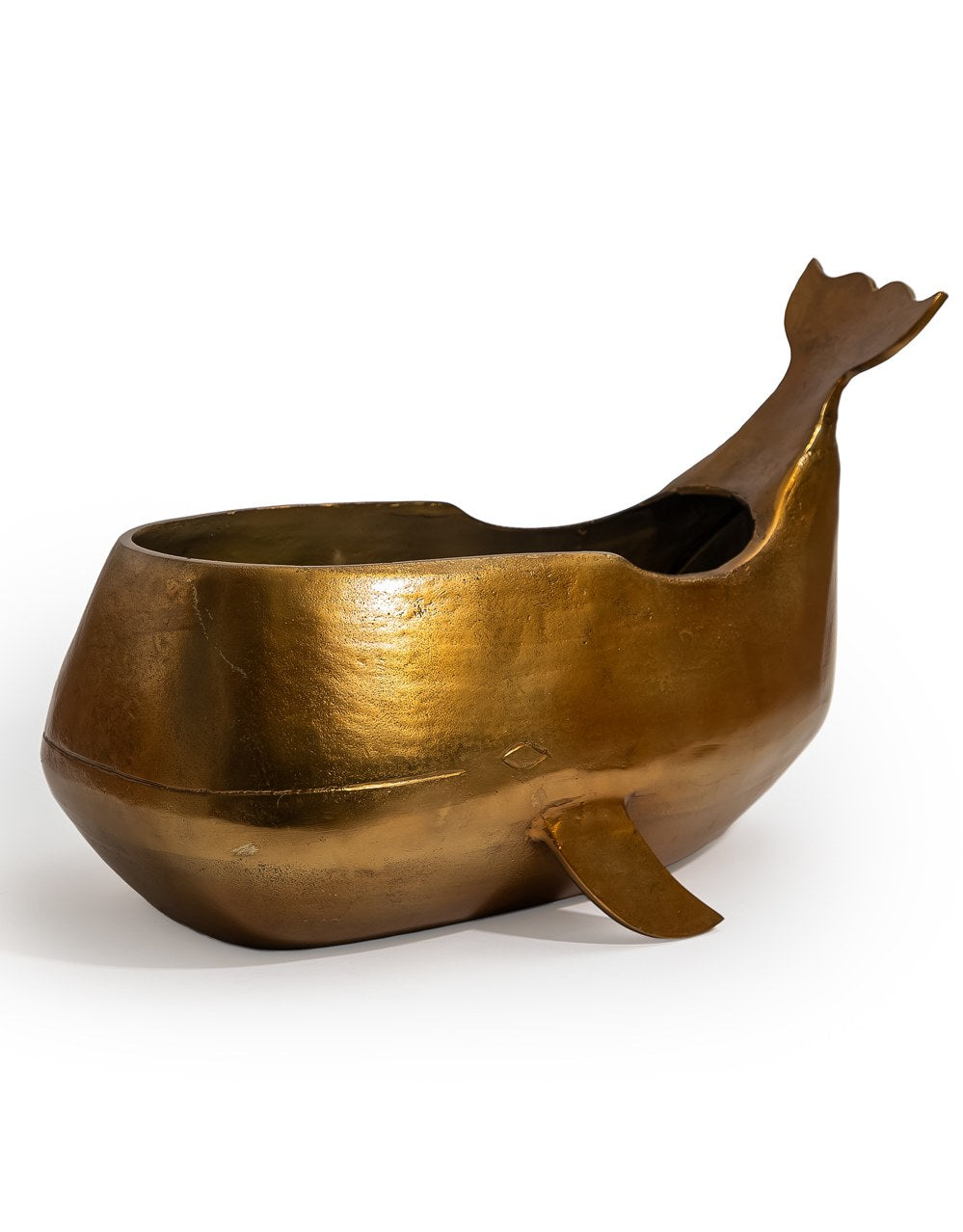 Large Gold Aluminium Whale Ice Bucket
