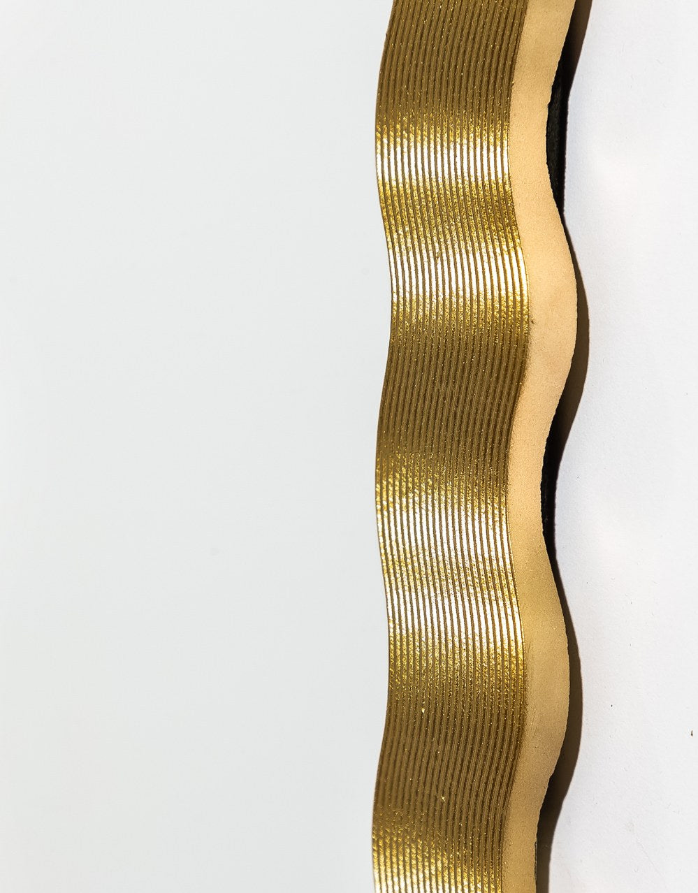 Rectangular Gold "Wave" Wall Mirror