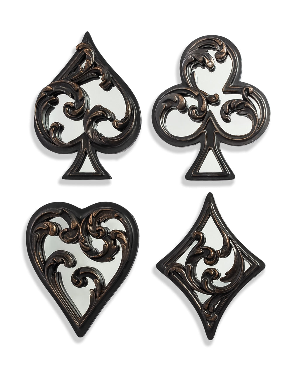 Antique Black "Club" Mirrored Wall Ornament