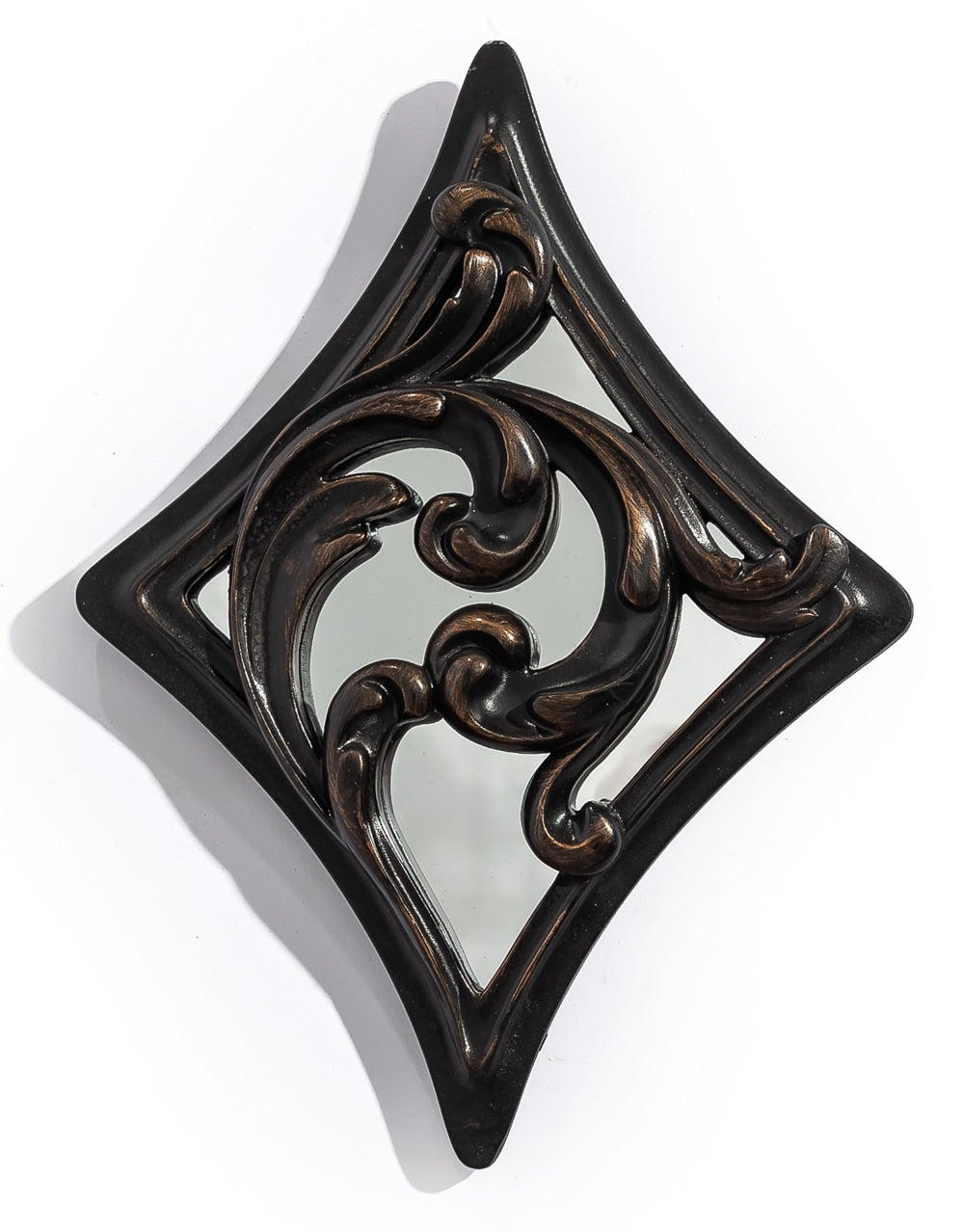 Antique Black "Diamond" Mirrored Wall Ornament