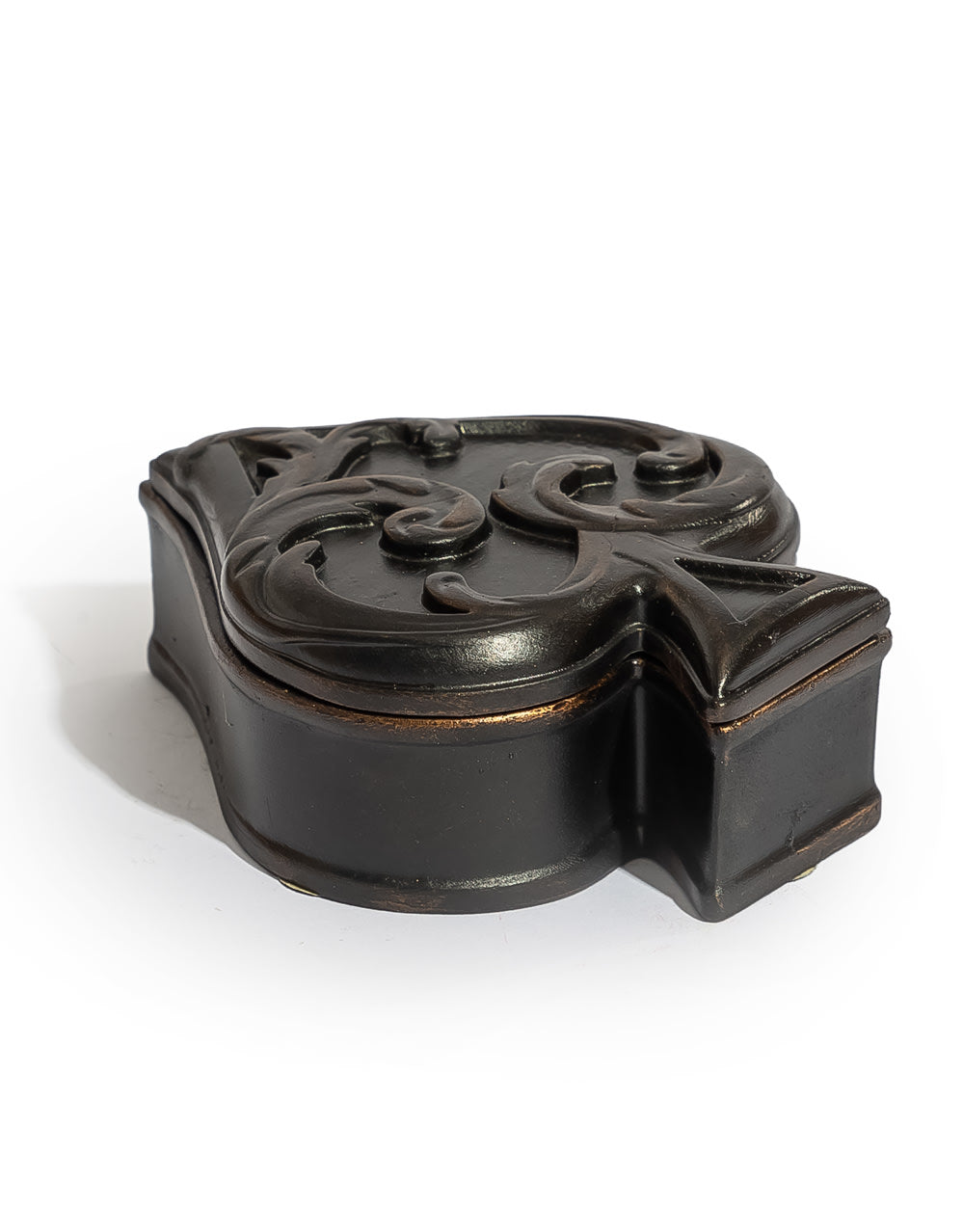 Antique Black "Spade" Storage / Trinket Box