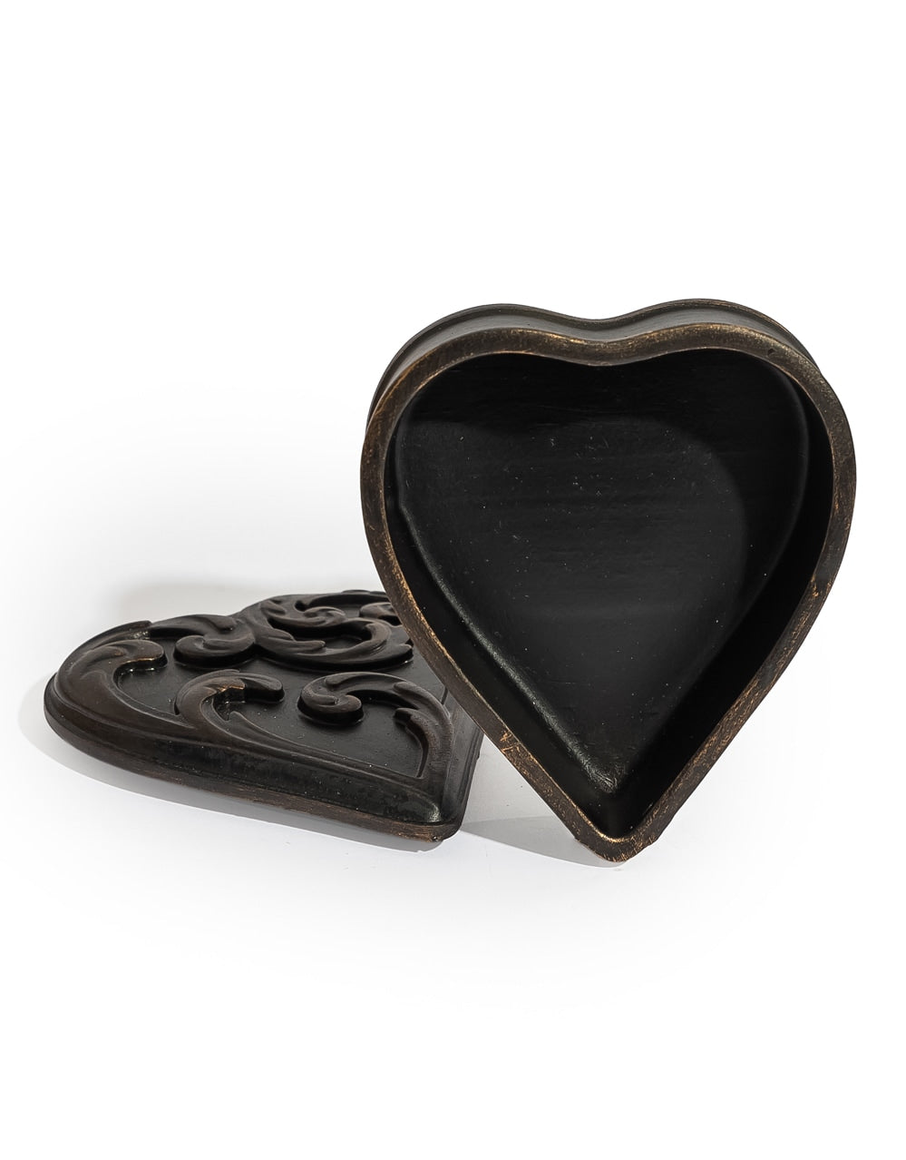 Antique Black "Heart" Storage / Trinket Box
