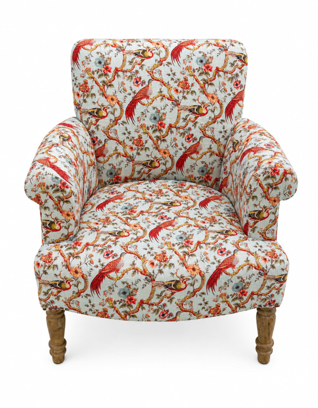 Oriental Patterned "Floral Birds" Occasional Armchair