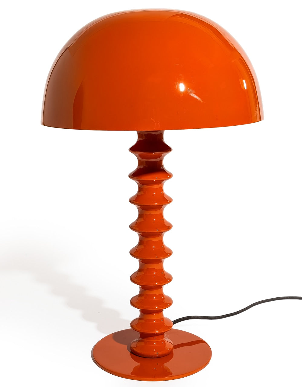 Orange Large Ribbed Table Lamp