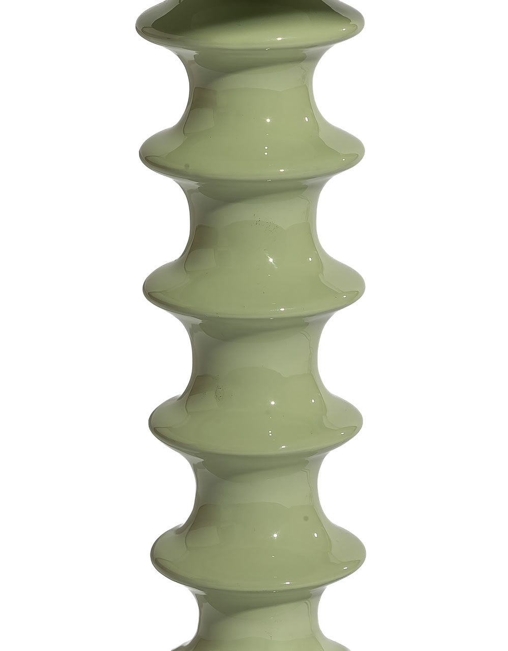 Pale Sage Green Large Ribbed Table Lamp