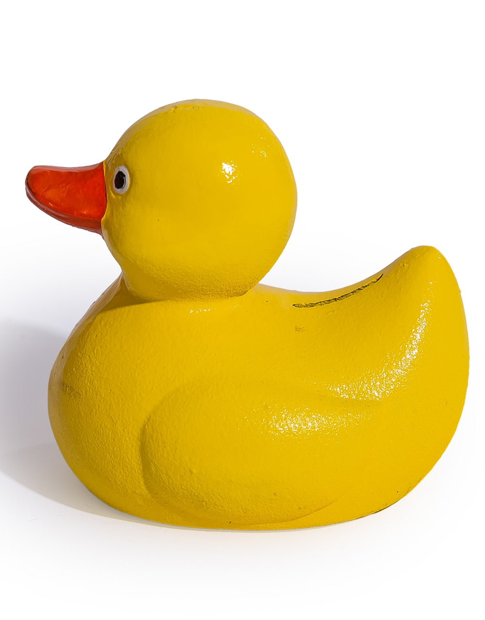 Cast Iron Antiqued Yellow Duck Coin Bank