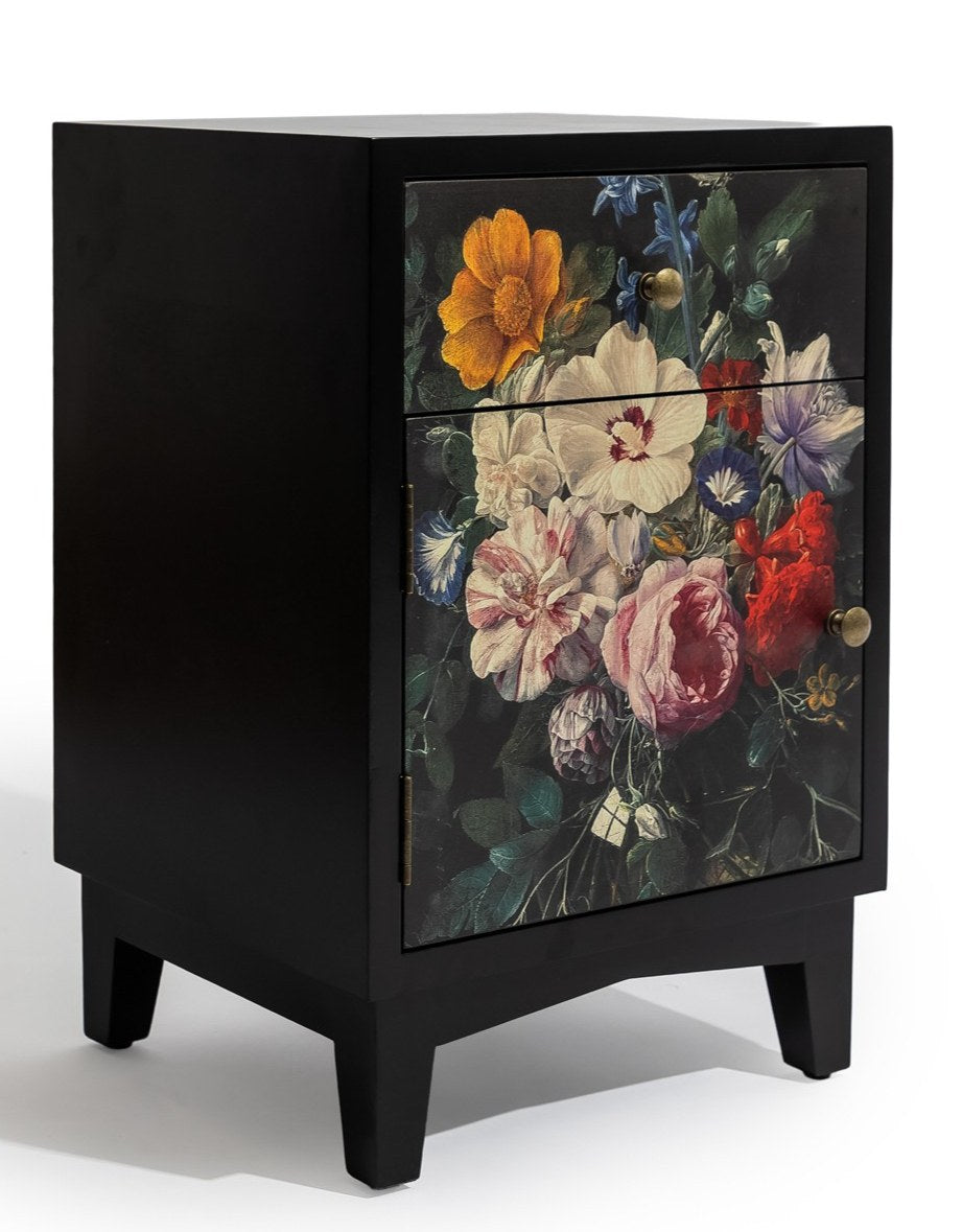 Boho Floral Bedside Table (LH Open)