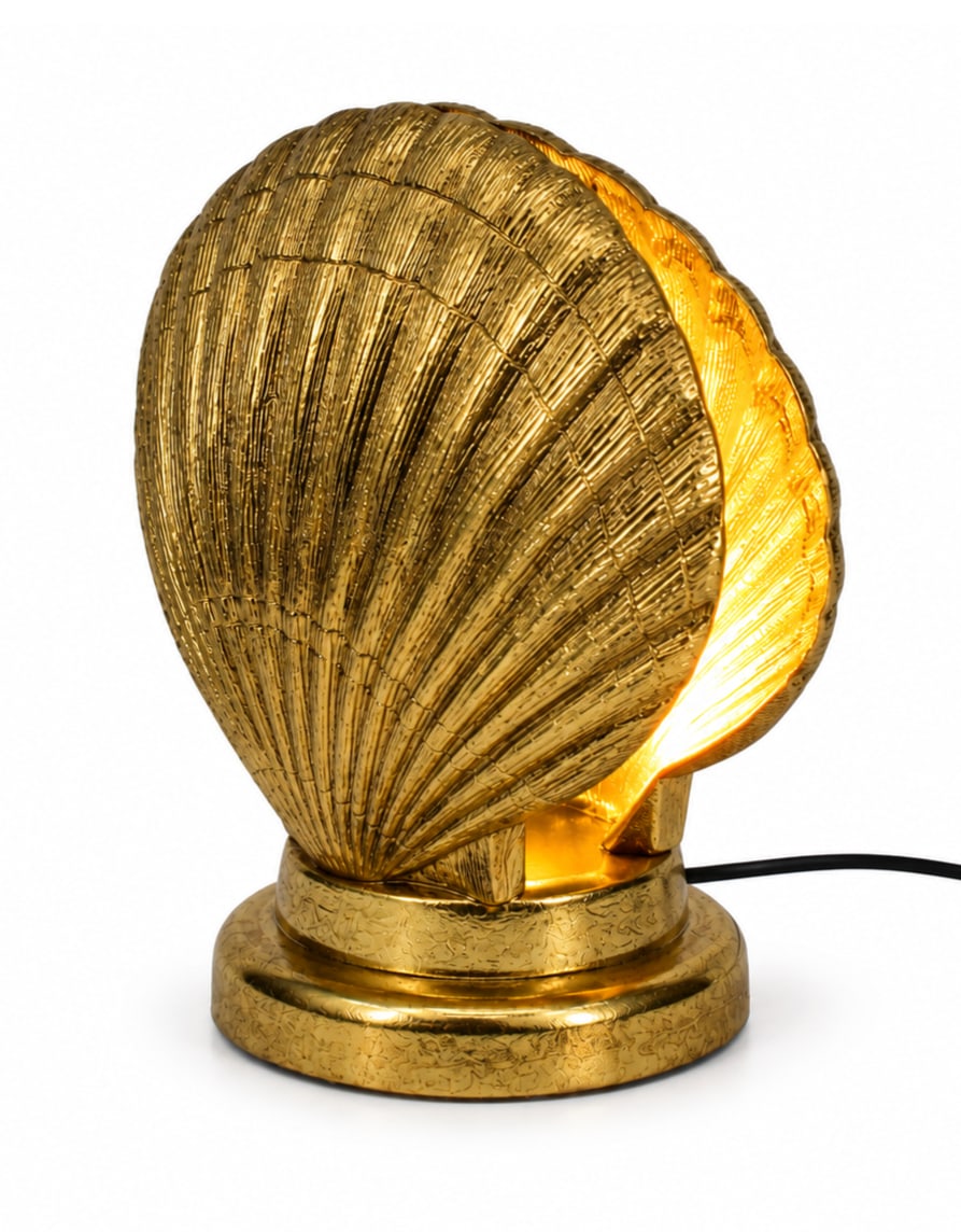 Large Gold Shell Table Lamp