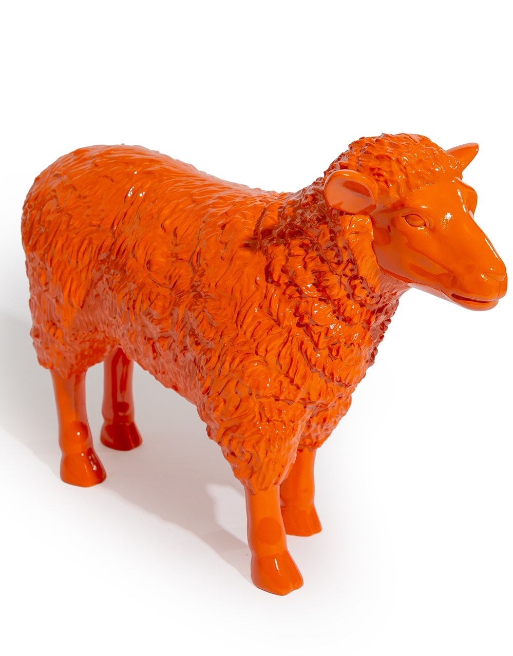 Medium Bright Orange Sheep Figure