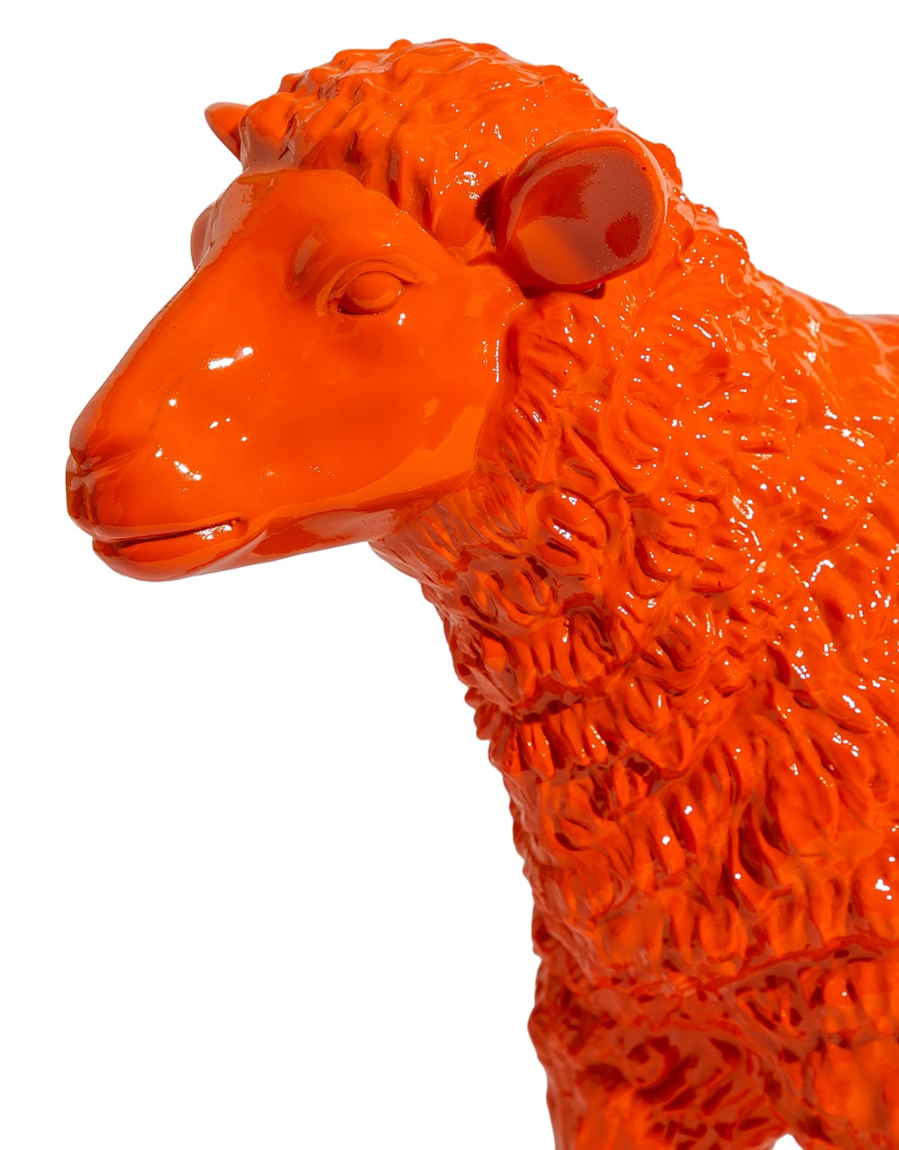 Medium Bright Orange Sheep Figure