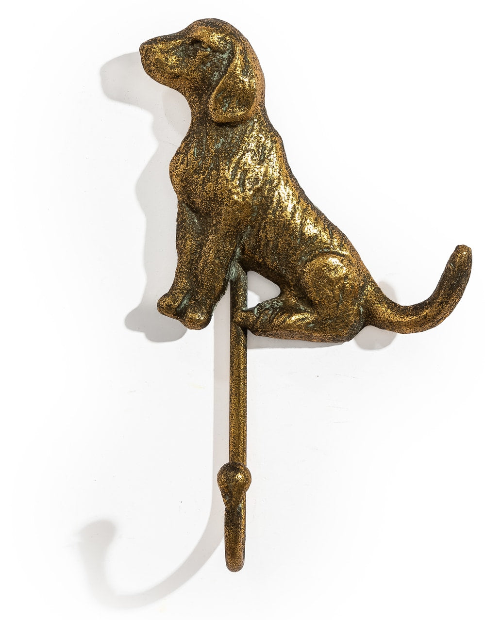 Antique Gold Sitting Dog Coat Hook
