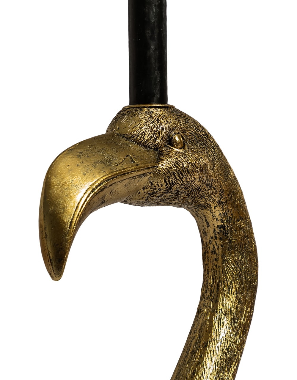 Antique Gold Flamingo Head Candle Holder