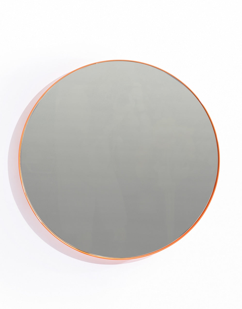Round 60cm Burnt Orange Framed Wall Mirror