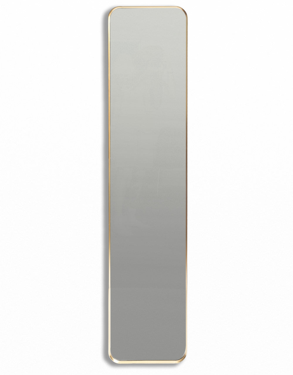 Slim Rectangular Gold Metal Flare-Framed Broadway Wall Mirror